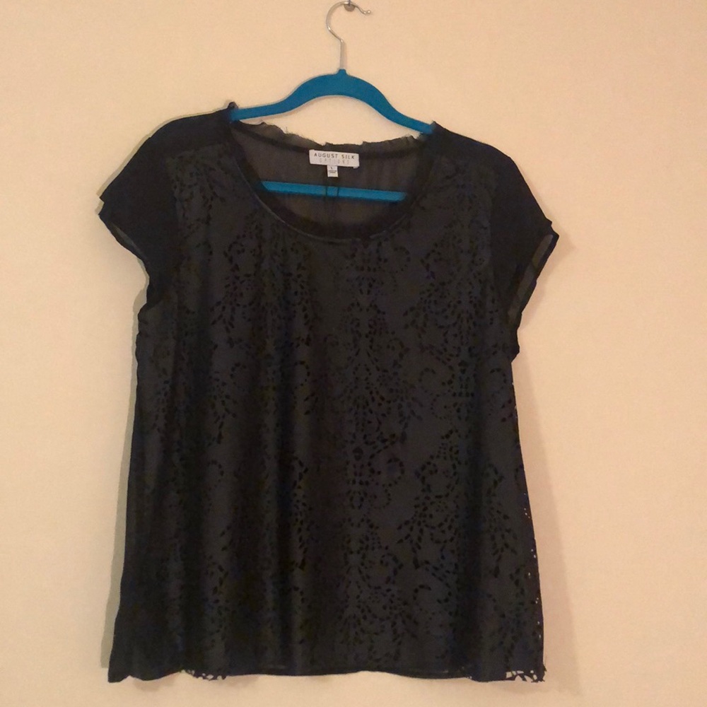 August Silk Black Leather Look Shirt